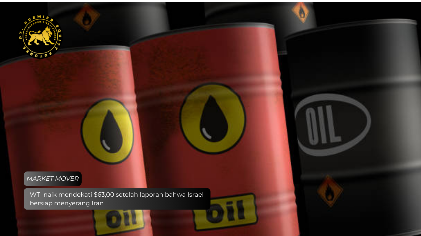 WTI naik mendekati $63,00 setelah laporan bahwa Israel bersiap menyerang Iran