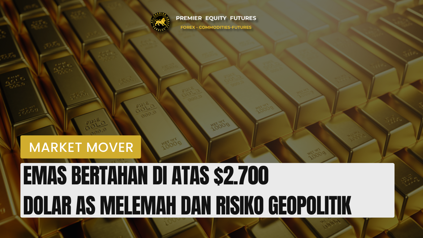 Emas Bertahan di Atas $2.700  Dolar AS melemah dan Risiko Geopolitik