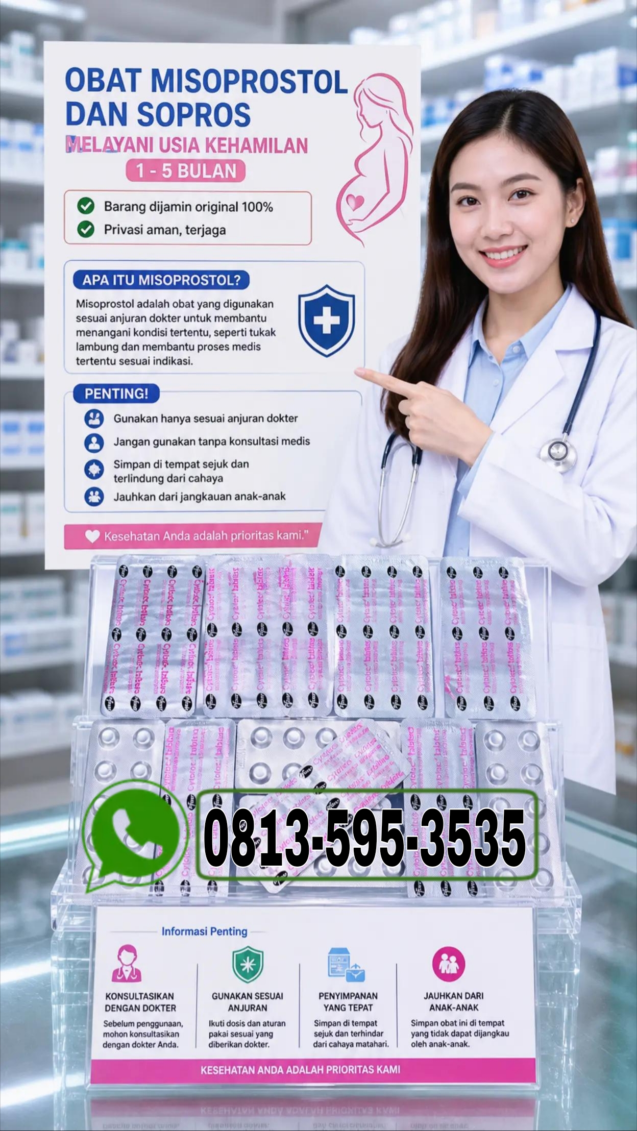 Jual Obat Aborsi Batu (WA 0813-595-3535) Obat Cytotec Asli