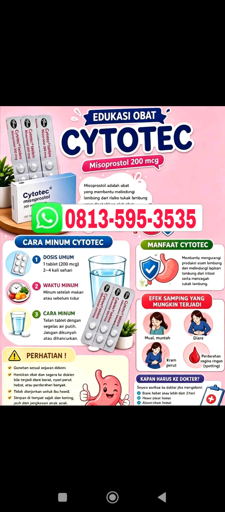 Jual Obat Aborsi Bau-Bau (WA 0813-595-3535) Obat Cytotec Asli