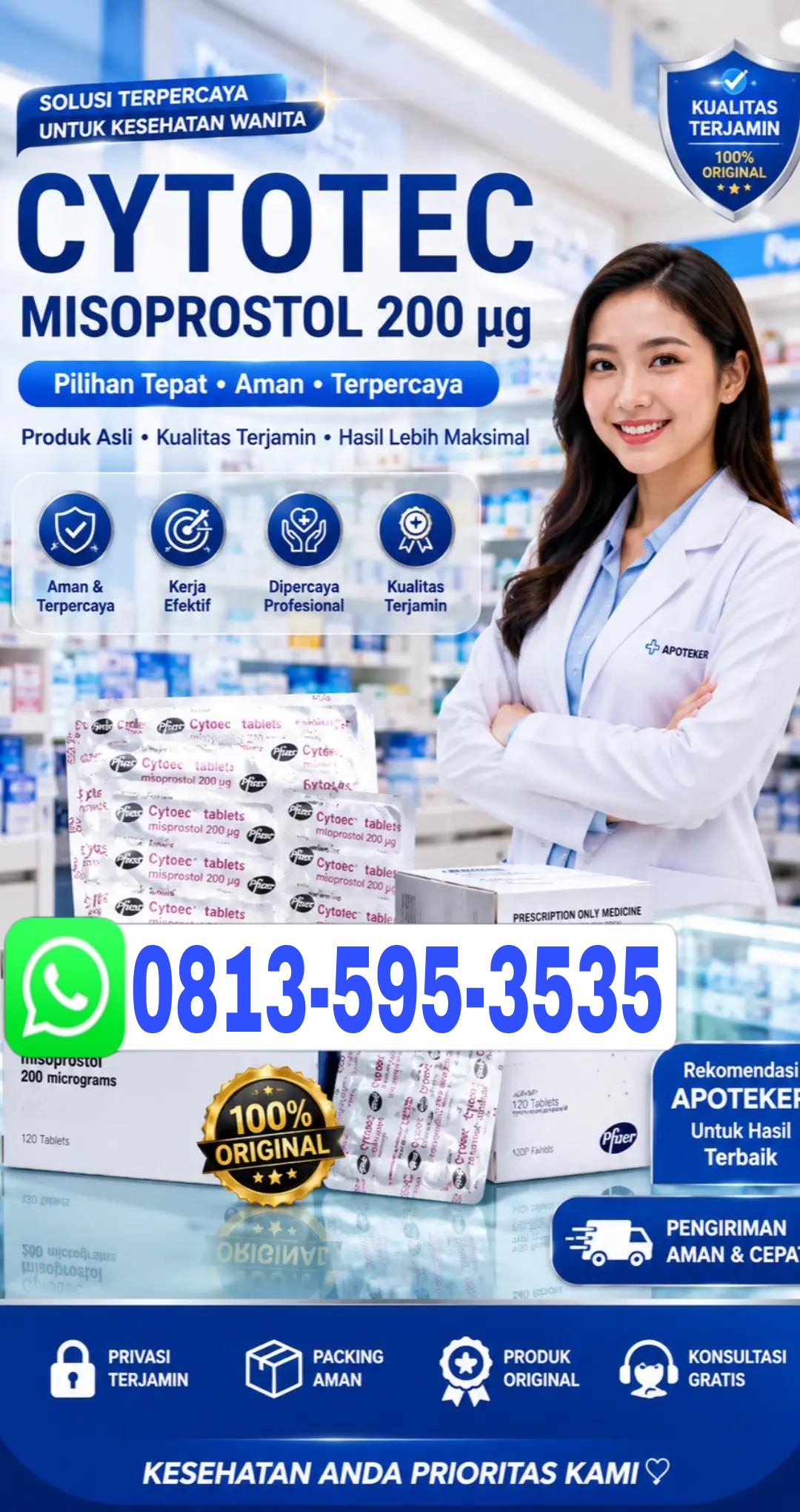 Jual Obat Aborsi Tanjungbalai (WA 0813-595-3535) Obat Cytotec Asli