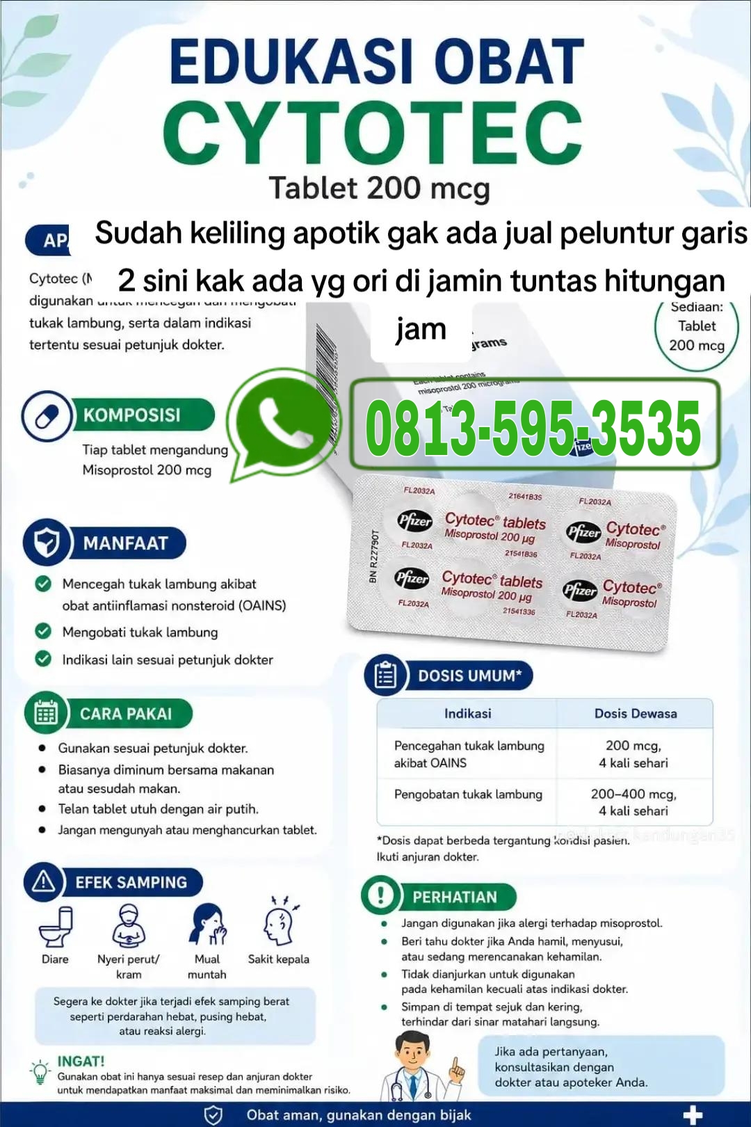 Jual Obat Aborsi Batam (WA 0813-595-3535) Obat Cytotec Asli
