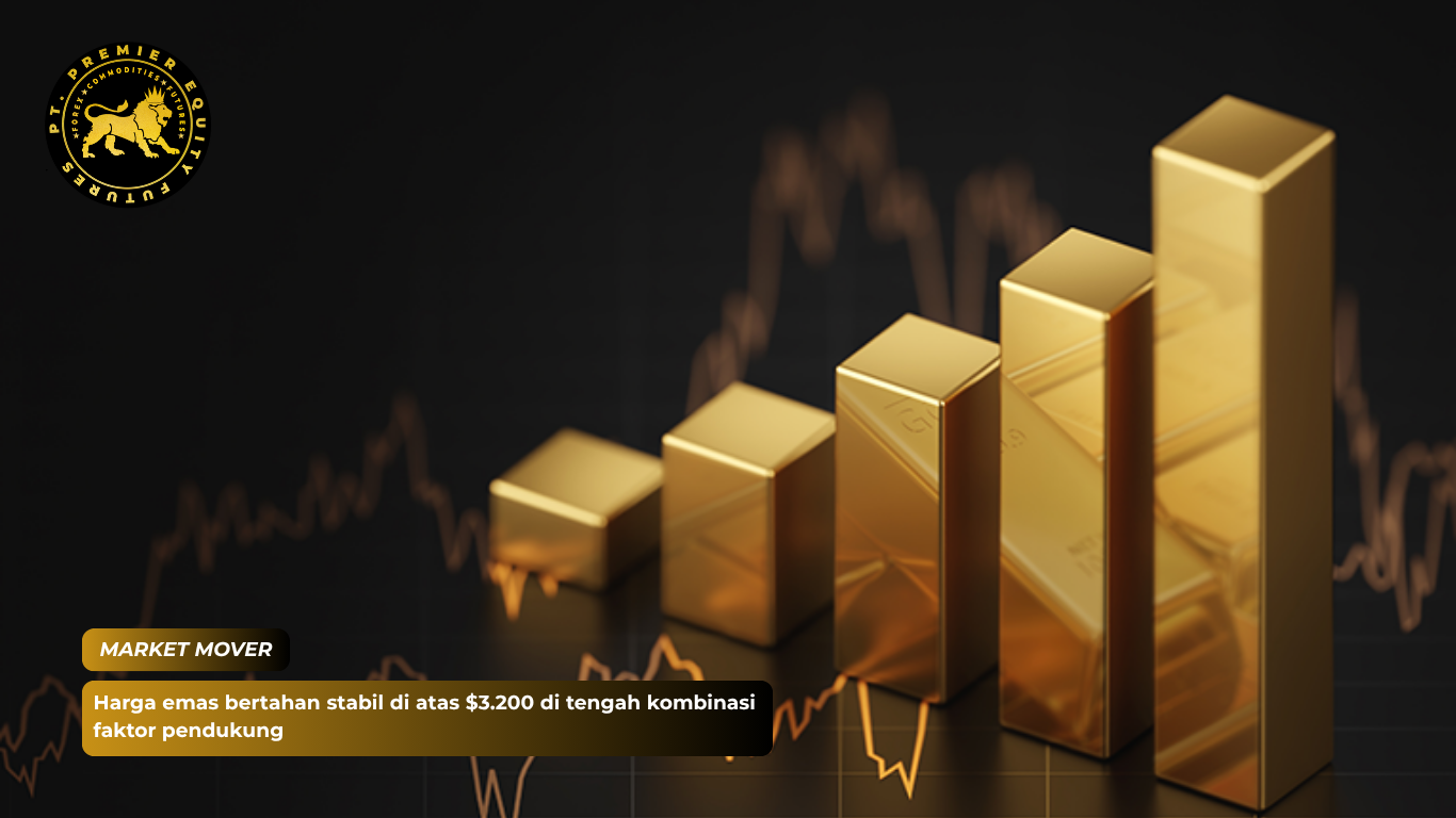 Harga emas bertahan stabil di atas $3.200 di tengah kombinasi faktor pendukung